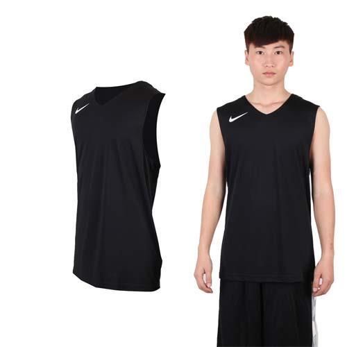【NIKE】男運動背心-針織 籃球背心 慢跑 路跑 黑白  100%聚酯纖維