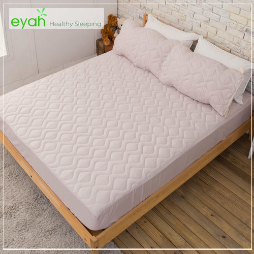 【eyah】純色保潔墊床包式雙人特大3入組(含枕墊*2)-紳士灰