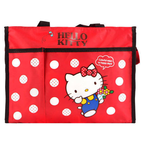 Hello Kitty 橫式手提/側背補習袋/才藝袋-紅色