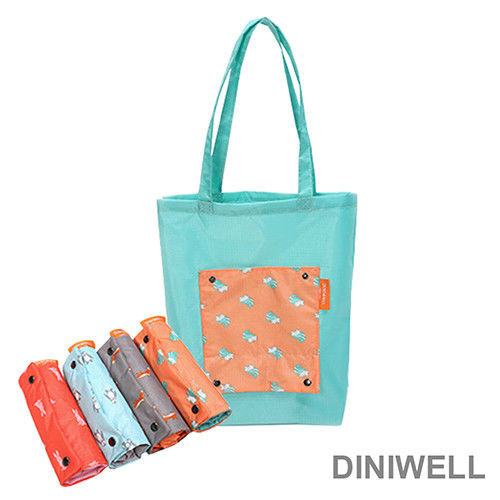 【DINIWELL】卡通防水折疊收納手提袋(4色)