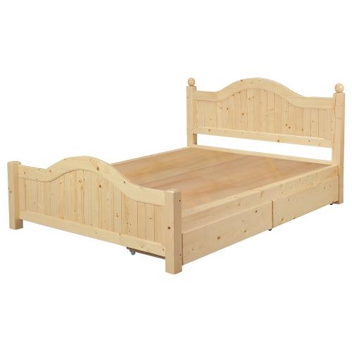Boden-羅斯5尺實木雙人床架-抽屜型(四分床板)