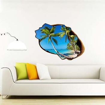 【摩達客】法國Ambiance 熱帶海灘 家飾設計壁貼
