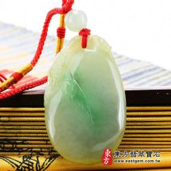 東方翡翠寶石】福瓜與蝙蝠(福滿乾坤) A貨翡翠吊墜玉珮(細豆種)BF007