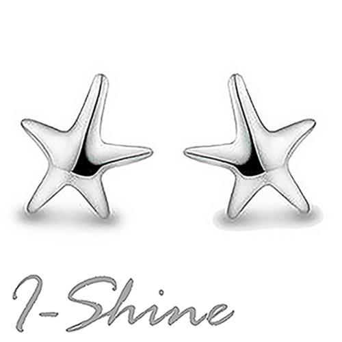 【I-Shine】星花怒放-正白K韓星最愛海星耳環-現貨