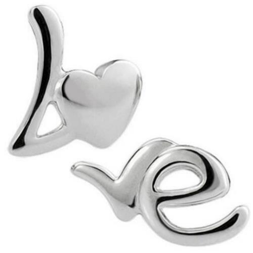【I.Dear Jewelry】 LOVE字母-正白K-愛心英文字母造型耳環-現貨