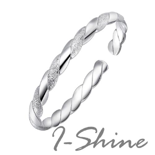 【I-Shine】迷戀心情-麻花磨砂電鍍925純銀手環(現貨)
