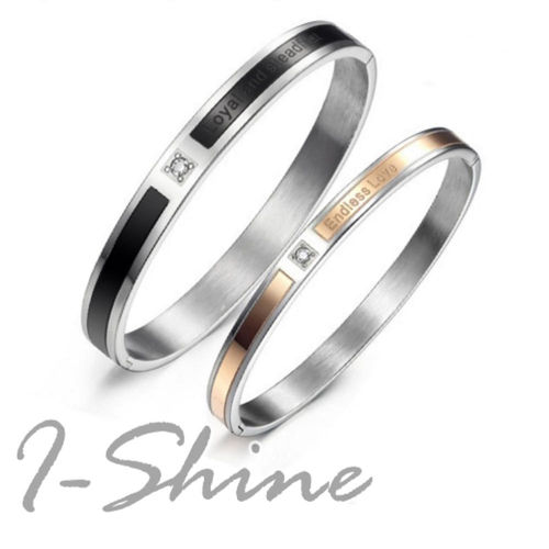 【I-Shine】無盡的愛 情侶鈦鋼手環 (2款選)