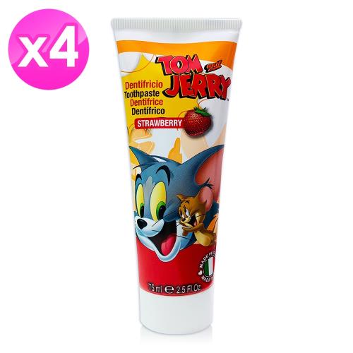 【義大利進口 Tom Jerry】含氟牙膏(草莓香)-75ml ( 4入組 )