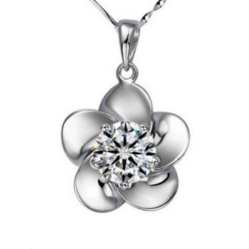 【I.Dear Jewelry】花苑-正白K-花朵造型水晶鑽項鍊(現貨)