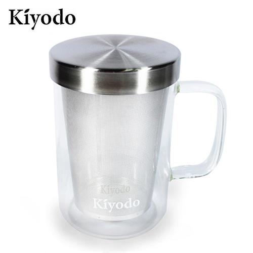 【Kiyodo】時尚美心玻璃泡茶杯500ml