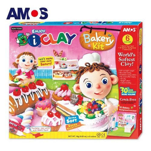 【BabyTiger虎兒寶】韓國 AMOS 6色 18克 蛋糕 DIY 超輕黏土