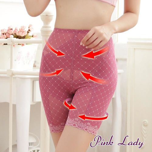 【PINK LADY】華麗宮廷 蠶絲機能提臀美體塑身褲 6773(紅)