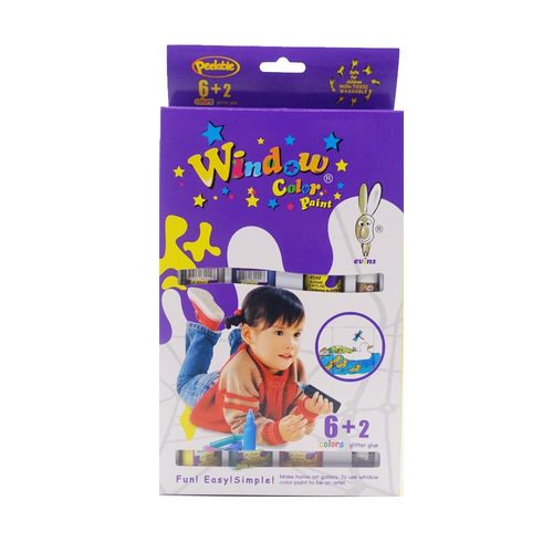 【BabyTiger虎兒寶】愛玩色 兒童無毒彩繪玻璃貼-盒裝組 6+2 色-台灣製
