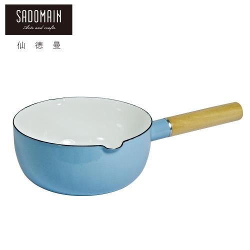 【仙德曼 SADOMAIN】琺瑯單柄雪平鍋－藍色