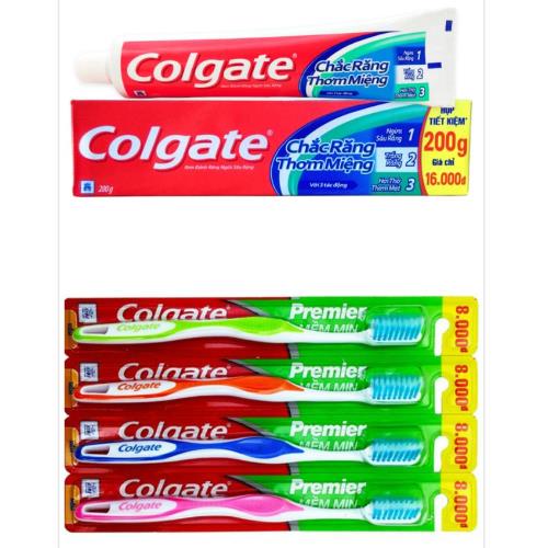 [Colgate ]三效合一牙膏 200gx12+Premier高效能潔淨細毛牙刷x12支