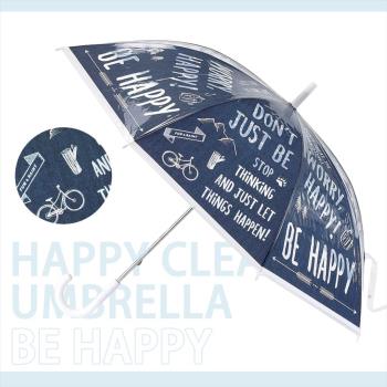 日本 HAPPY CLEAR UMBRELLA HAPPY 深海藍 晴天 雨傘