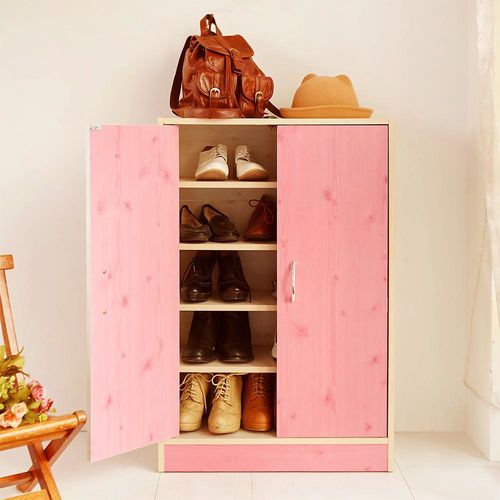 【澄境】溫暖色系木紋雙門鞋櫃 -二色可選