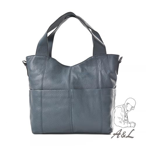 【AL老工匠】巴黎名媛氣質全真牛皮包-奢華藍