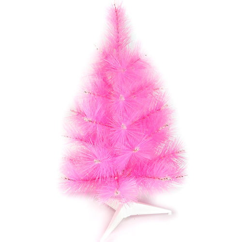 台灣製2尺/2呎(60cm)特級粉紅色松針葉聖誕樹裸樹 (不含飾品)(不含燈) 