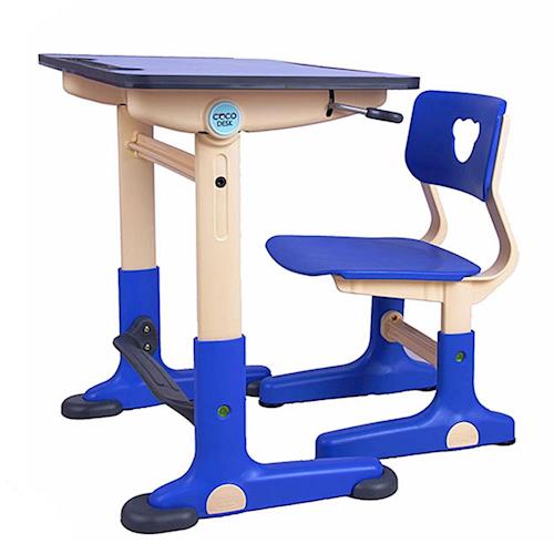 HangU兒童健康可調整全成長書桌椅(1桌+1椅) – 藍色