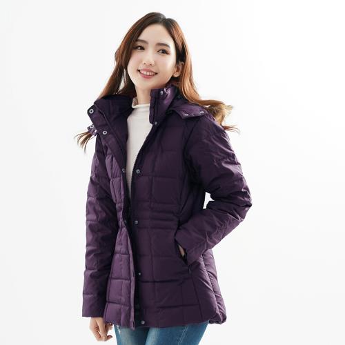 【遊遍天下】女款中長版極暖90%羽絨防風防潑水羽絨外套A062深紫