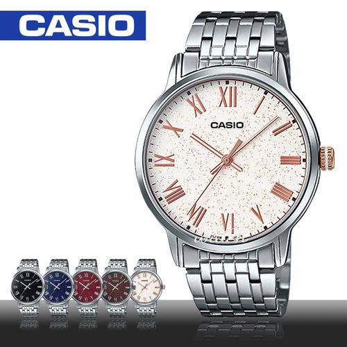 【CASIO 卡西歐】型男必備_不鏽鋼錶帶_羅馬數字_礦物玻璃_防水_男錶(MTP-TW100D)