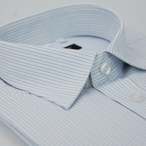 任-【金安德森】白底藍細紋窄版短袖襯衫