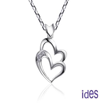 ides愛蒂思 品牌設計款輕甜時尚系列鑽石項鍊/兩情相悅