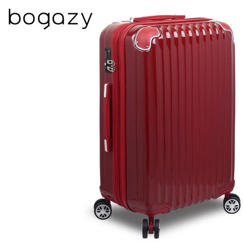 【Bogazy】愛戀巴黎 29吋PC鏡面可加大旅行箱(深紅)
