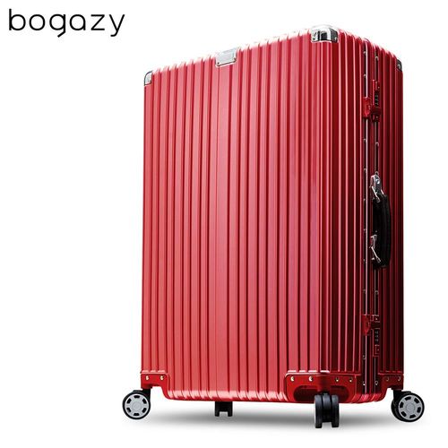 【Bogazy】淬鍊經典 29吋PC鋁框鏡面行李箱(紅色)