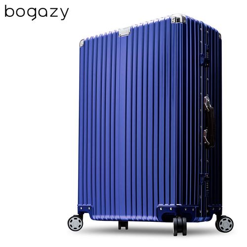 【Bogazy】淬鍊經典 29吋PC鋁框鏡面行李箱(藍色)