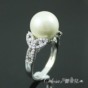 【蕾帝兒珠寶】雅麗白色貝殼珍珠戒指