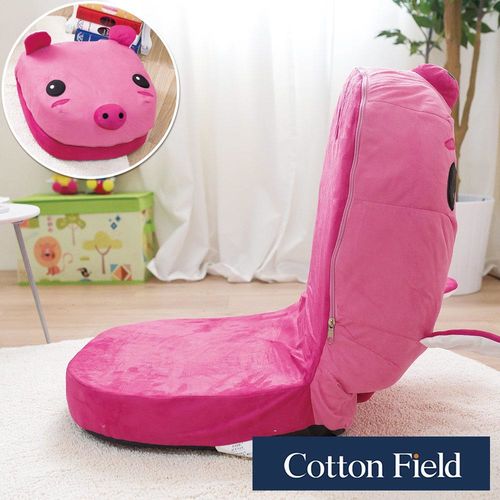 棉花田【粉紅豬】可愛動物仿麂皮折疊和室椅