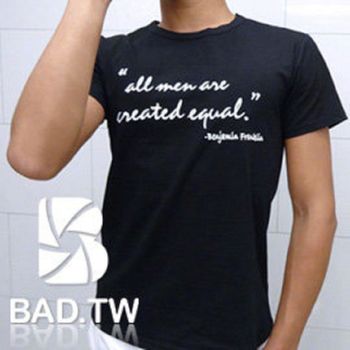 壞男愛世界《人人平等限量款 - 超舒適彈性合身剪裁T恤 (黑) 》