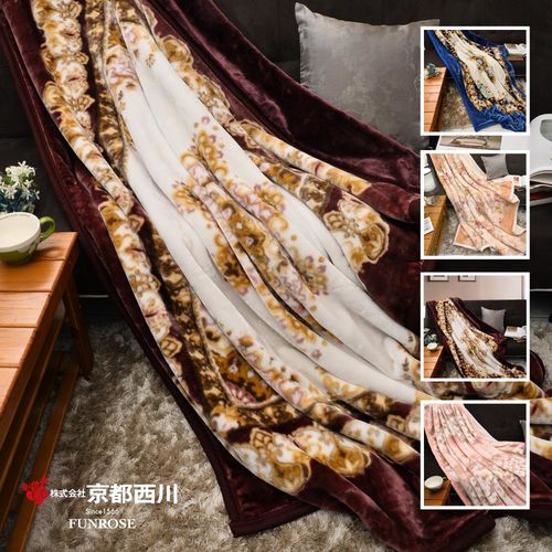 【京都西川】璀璨花都系列 新合纖印花毯/雙人毯/厚毛毯(180X210CM)