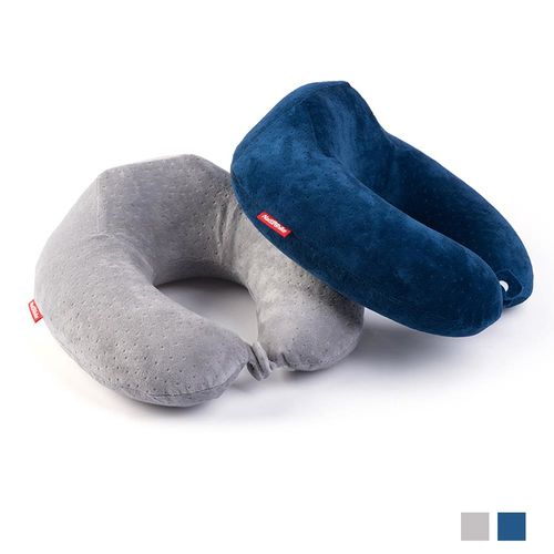 PUSH!旅遊用品最舒適的飛機枕頭U形枕旅遊睡枕頭輕便枕頭S44-1淺灰