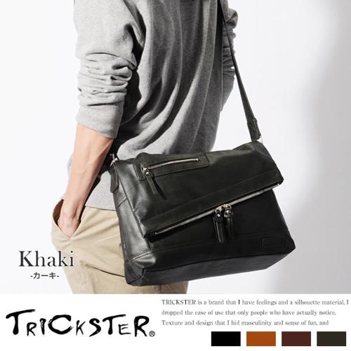 【TRICKSTER】日本品牌 斜背包 折疊包 A4 大尺寸 側背包 復古皮革感 都會潮流【tr52】4色