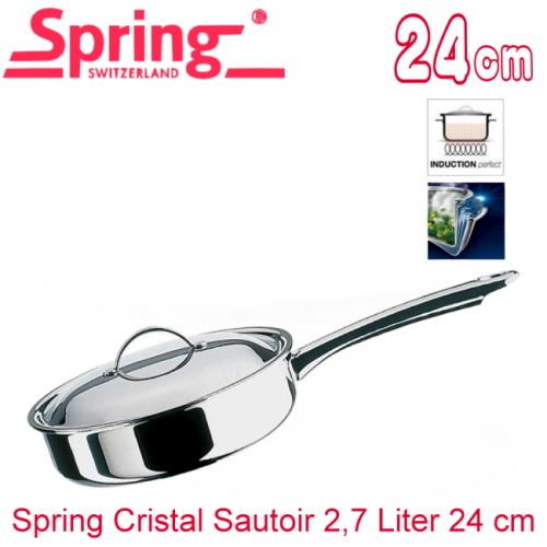 Spring瑞士CRISTAL多層單柄複合金平底鍋24cm