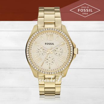 【FOSSIL】時尚精選_三眼顯示_不鏽鋼錶帶_氣質女錶(AM4482)