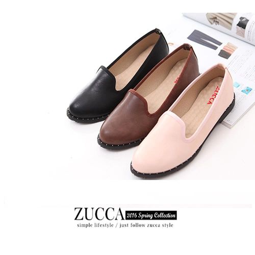 ZUCCA【Z6018】素面皮革車紳士鞋-白色/棕色/黑色