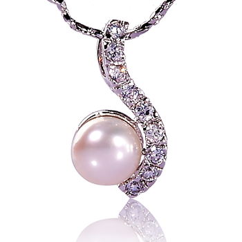 (小樂珠寶) 輕鬆愉快款好評推薦款---頂級天然珍珠墬鍊