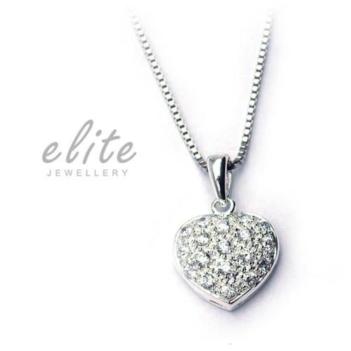 【Elite 伊麗珠寶】925純銀項鍊 八心八箭美鑽系列 - 滿天心語