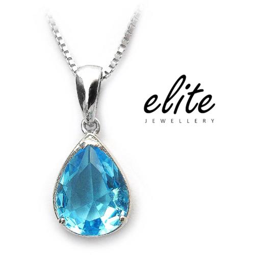 【Elite 伊麗珠寶】925純銀項鍊 輕淑女系列 - 藍色多瑙河