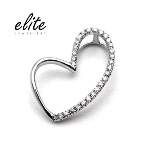 【Elite 伊麗珠寶】925純銀項鍊 八心八箭美鑽系列 - 心動