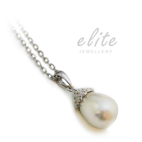 【Elite 伊麗珠寶】925純銀項鍊 南洋珍珠系列 - 珍心愛你