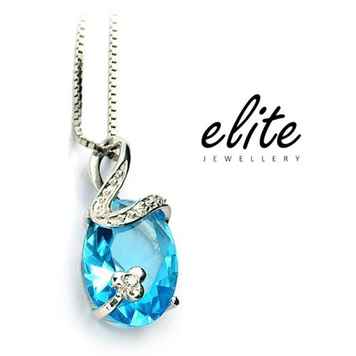 【Elite 伊麗珠寶】925純銀項鍊 輕淑女系列 - 藍色憂鬱
