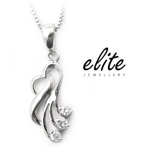【Elite 伊麗珠寶】925純銀項鍊 八心八箭美鑽系列  - 舞動精靈