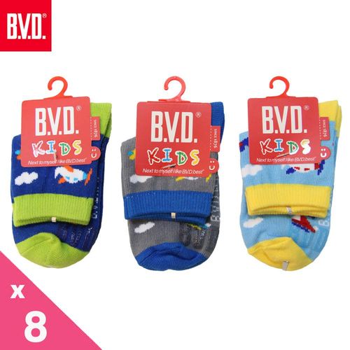 【BVD】飛上雲端1/2童襪-8雙組(B327.B328童襪)