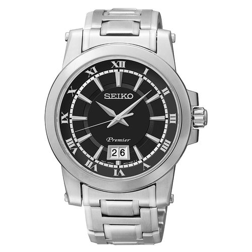 SEIKOPremier羅馬主義大視窗時尚腕錶-黑/40mm6N76-00B0D(SUR015J1)
