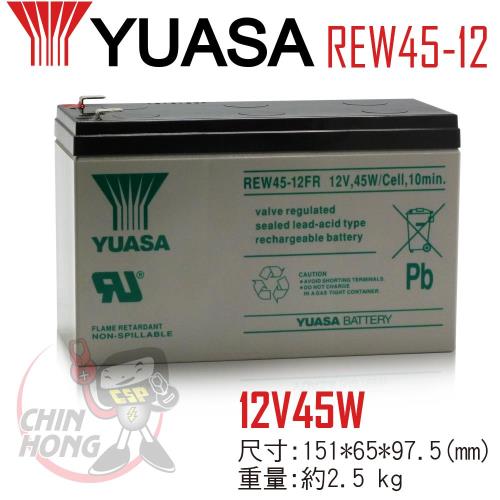 【CSP】YUASA湯淺REW45-12鉛酸電池12V45W  POS系統機器 替代12V9AH NP7-12